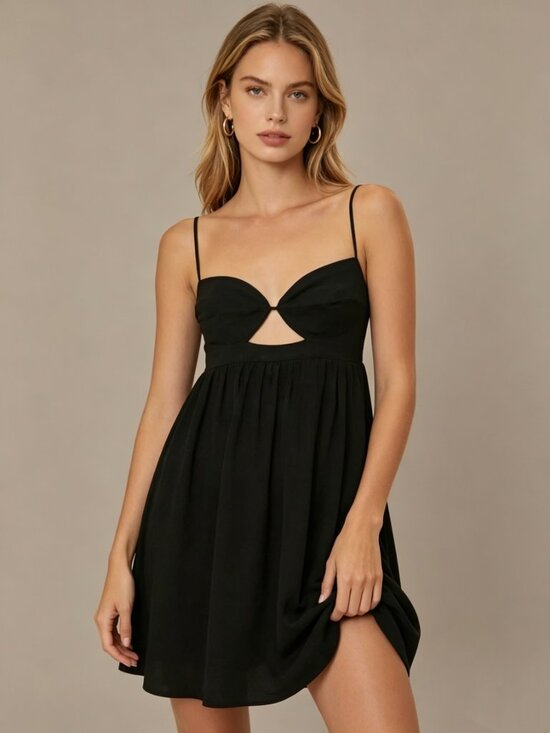 Farm Rio Dresses & Skirts - NWOT Farm Rio Linen Blend Black Sleeveless Mini Dress Size M